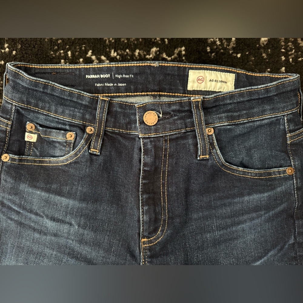 AG Adriano Goldschmied Dark Blue Farrah Boot Jeans - Picture 2 of 5